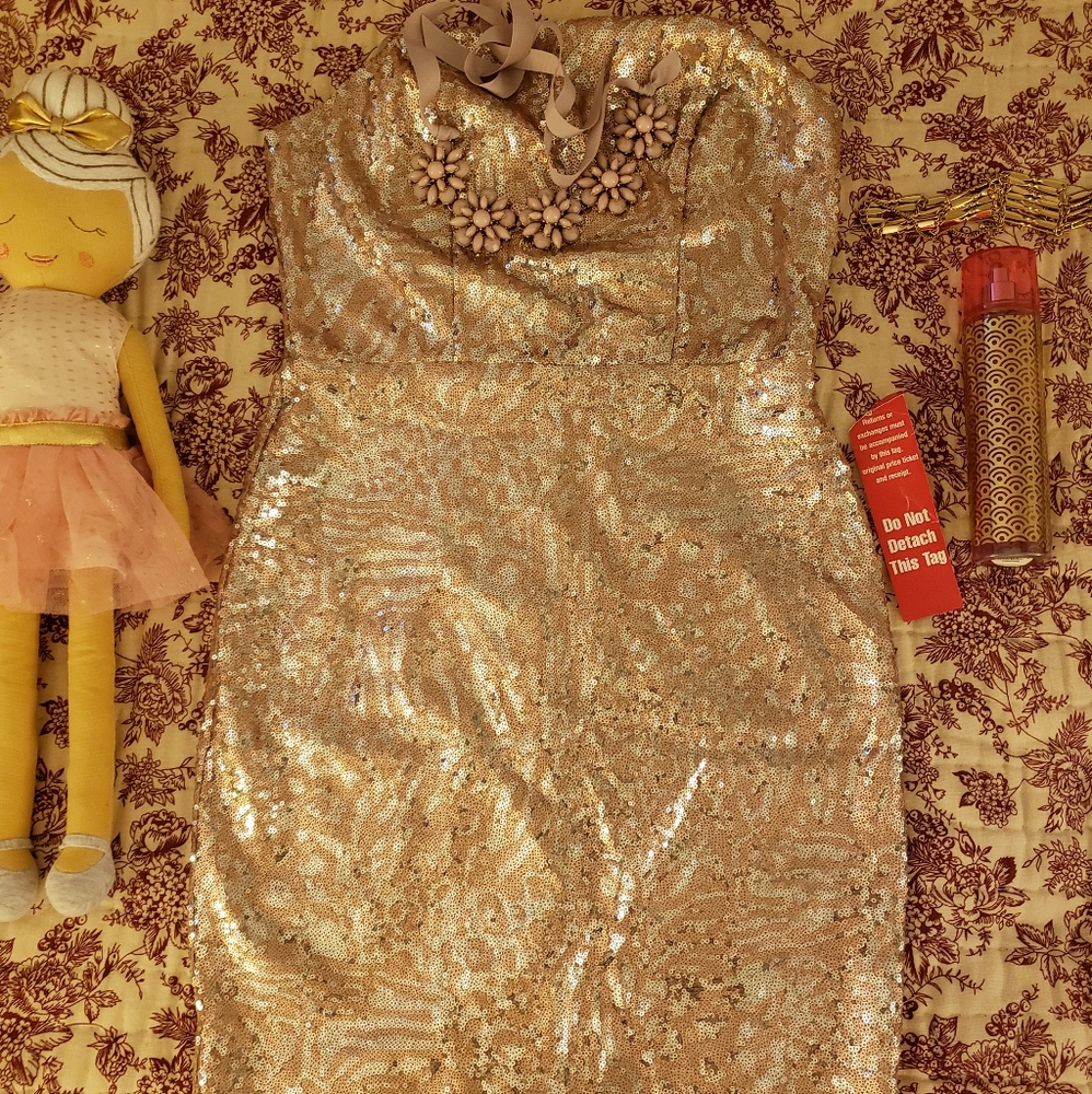 Champagne Gold Sequence Dress